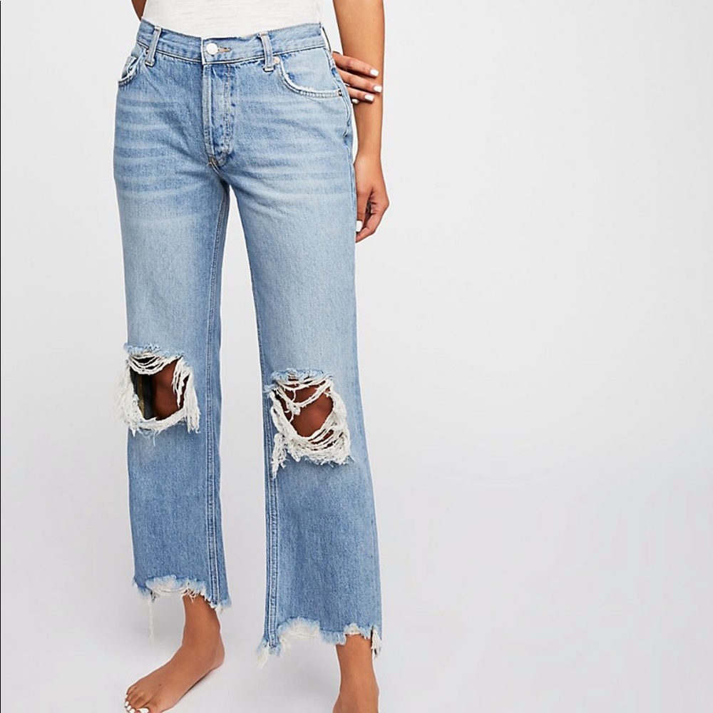 Free People Maggie Jeans Mid Rise 28 light stone